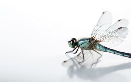 Dragonfly isolated on white background. Macro photography of dragonfly.の素材