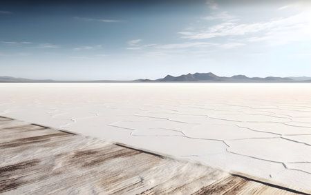 Salt lake landscape with blue sky. Salar de Uyuni, Boliviaの素材