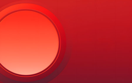 Abstract red background with circle. 3d render. Drawing.の素材