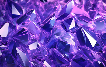 3d rendering of purple crystals on white background. Computer digital drawing.の素材