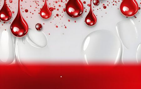 Poland flag with blood drops on white background. Vector illustration.の素材