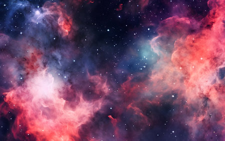 Star field in space a nebula and a gas congestion.の素材