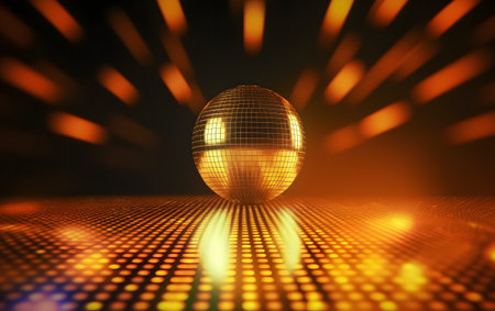 Disco ball on a dark background. Disco-ball. 3d renderingの素材