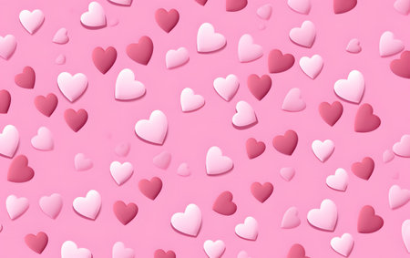 Valentine's day background with pink hearts. 3d renderingの素材