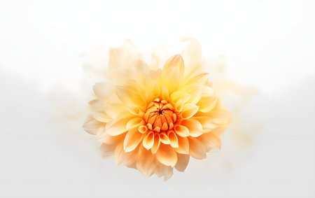 Beautiful orange dahlia flower on white background, closeupの素材