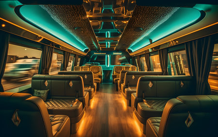Interior of a modern passenger car. 3D Rendering.の素材