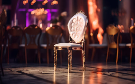 Wedding chair in the interior of a restaurant. wedding decorationの素材