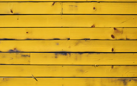 Yellow painted wooden wall texture. Abstract background and texture for design.の素材