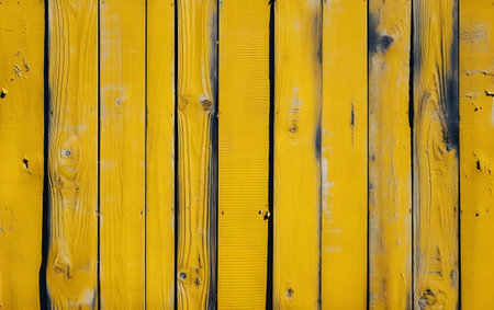 Yellow painted wooden fence texture. Abstract background and texture for design.の素材
