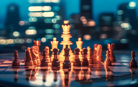 Chess board game concept of business ideas and competition and strategy ideas conceptの素材