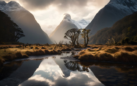 Milford Sound, Fiordland National Park, South Island, New Zealandの素材