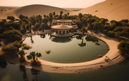 Oasis in the desert of Dubai, United Arab Emirates (UAE)の素材