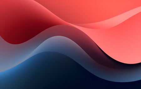 abstract red and blue background with smooth wavy lines, vector illustrationの素材