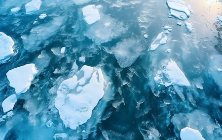 Ice hummocks on the surface of Lake Baikal.の素材