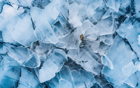 Close up of ice texture. Abstract background for design. Blue color.の素材