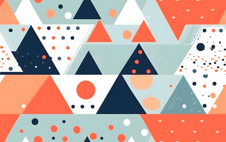 Abstract geometric background with triangles and dots. Vector illustration for your designの素材