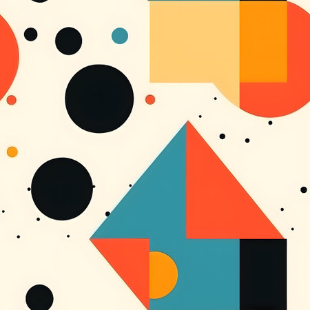 Abstract background with geometric elements in memphis style. Retro design. Vector illustration.の素材