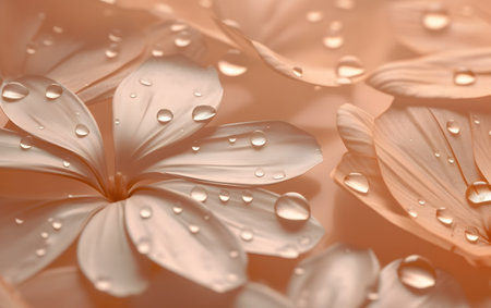 Frangipani or Plumeria flower petals with water dropsの素材