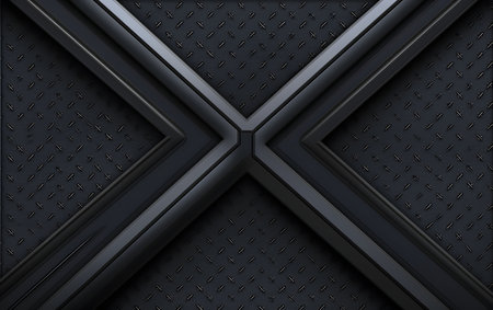 Dark metal background with perforated texture. 3d render illustrationの素材