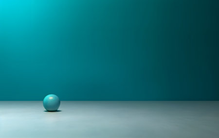 Blue ball on a blue background. Minimalism. 3d renderingの素材