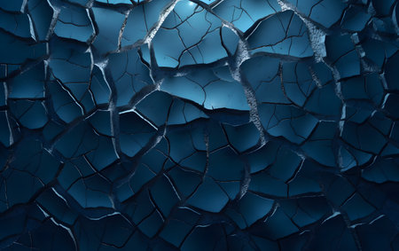 Cracked blue glass texture. Abstract background. 3d render illustrationの素材