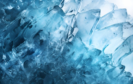 Blue ice texture background. Close up of blue ice texture background.の素材