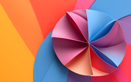 Colorful origami paper background. Abstract 3d render illustration.の素材