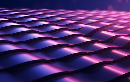 3d rendering of abstract metallic background in purple and blue colors.の素材