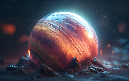3D illustration of a planet in space. 3D rendering.の素材