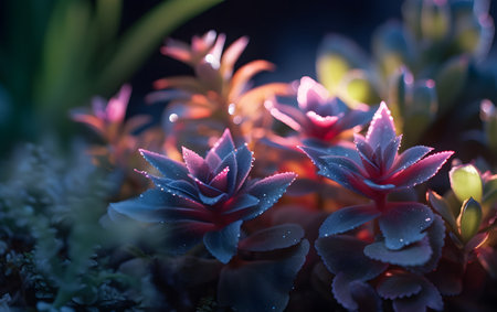 Beautiful colorful succulent plants in the botanical garden, stock photoの素材