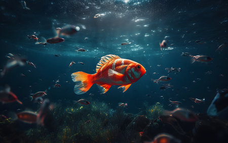 Underwater view of a tropical fish swimming in the Red Sea.の素材
