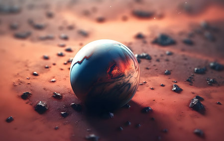 3d illustration of a planet in space. 3d render.の素材