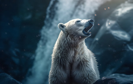 Polar bear (Ursus maritimus) in the zooの素材