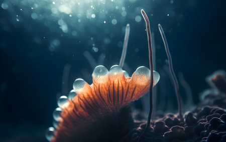 Underwater view of coral reef with water drops. Underwater world.の素材