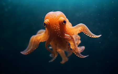 Octopus in the aquarium. Underwater photography of marine life.の素材