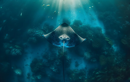 Stingray in the Red Sea. Egypt. Shallow depth of field.の素材