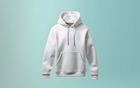 Blank white hoodie mockup, front view, 3d renderingの素材