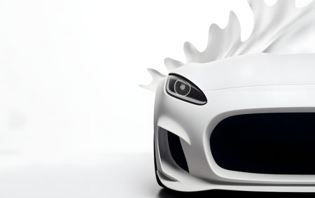 3d rendering of a brand-less generic concept car in studio environmentの素材