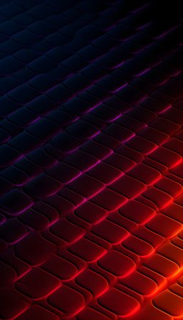 3d rendering of abstract metallic background with red, blue and black patternの素材