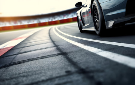 Sports car on the race track. The concept of sports racing.の素材
