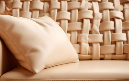 close up of sofa with soft pillows - vintage effect style picturesの素材