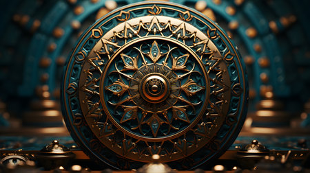 3d illustration of a fortune teller's wheel, close-upの素材