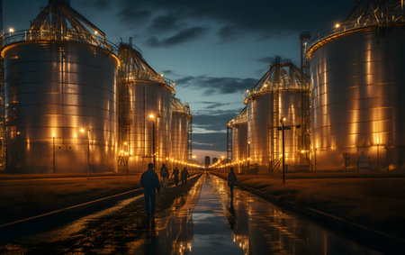 Silos for storing grain. Silos for the storage of grain.の素材