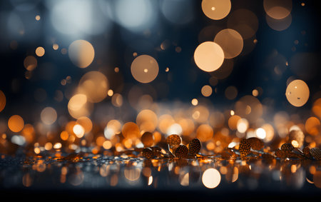 Valentine's day background with hearts and bokeh lightsの素材