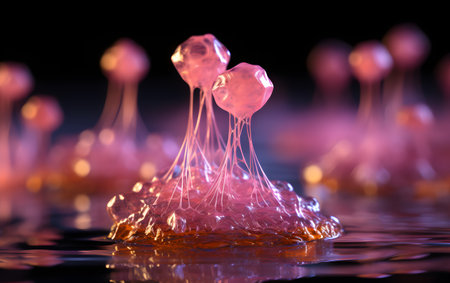 3d illustration of a drop of water on a black background.の素材