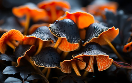 Mushrooms in the forest, close-up, macro photographyの素材