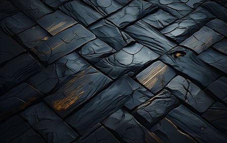Black slate roof tiles texture. Abstract background and texture for design.の素材