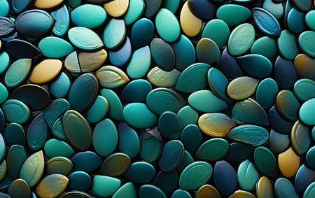 abstract background of green and blue glass stones, close-upの素材