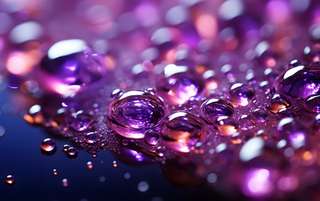 Water drops on colorful background. Macro shot with shallow depth of field.の素材