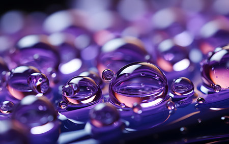 Water drops on a purple background. Close up. Macro.の素材